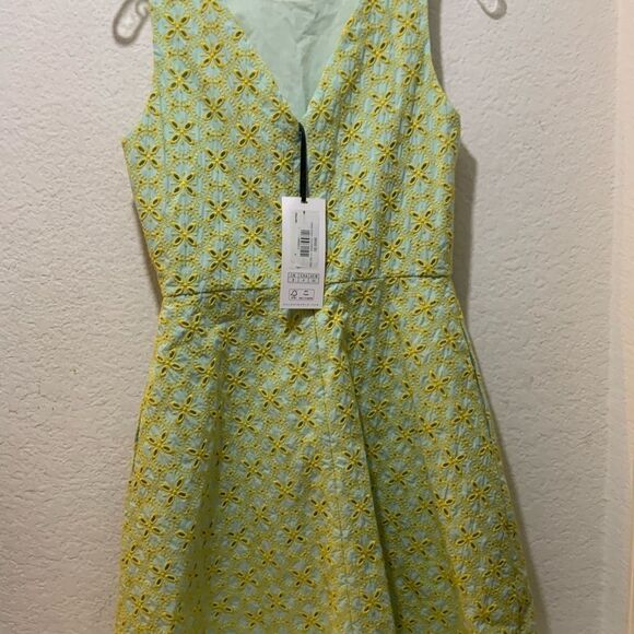 SALONI Jesse Broderie Anglaise Cotton Mini Dress In Green - Picture 8 of 12